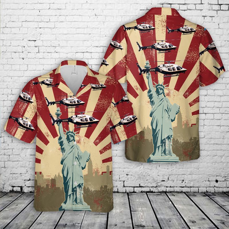 New York City Police Bell 429 Global Ranger Hawaiian Shirt