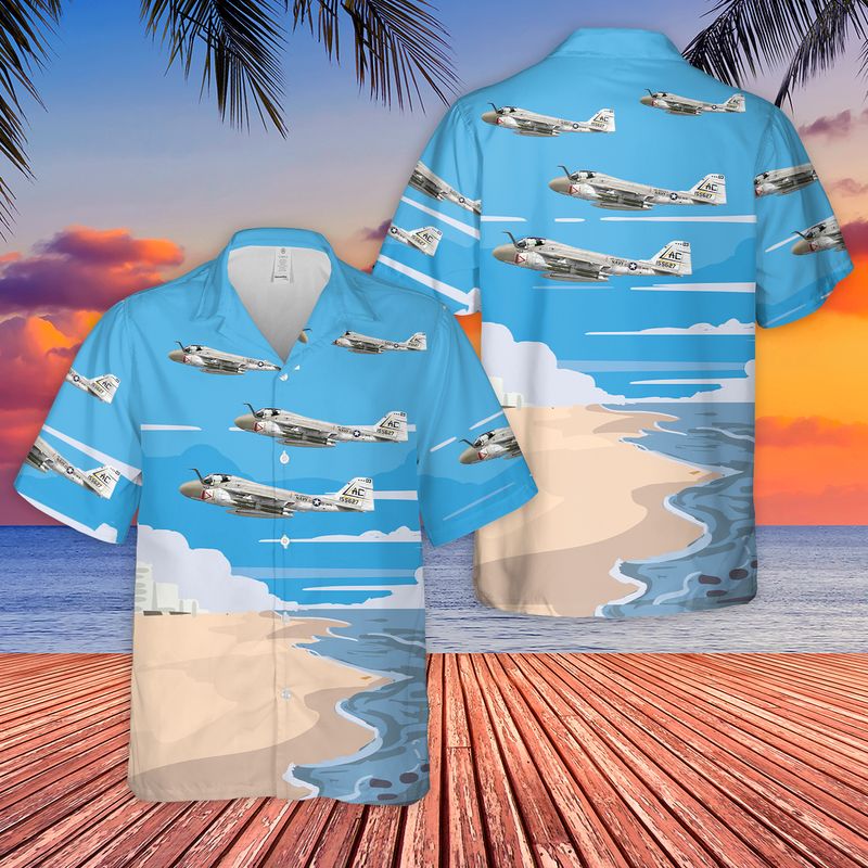 US Navy A-6 Intruder Of VA-75 Sunday Punchers Hawaiian Shirt
