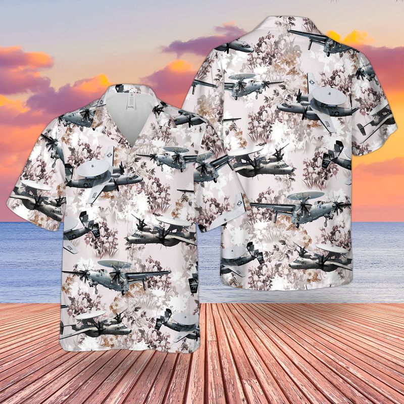 US Navy Northrop Grumman E-2 Hawkeye Hawaiian Shirt