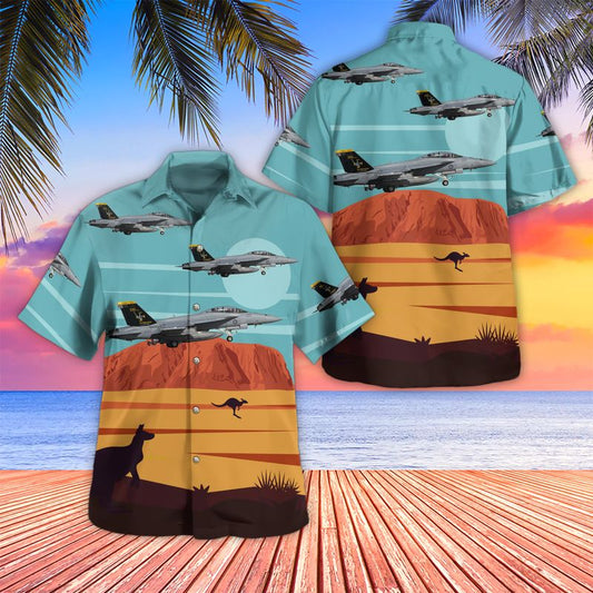 Royal Australian Air Force No. 1 Squadron, No. 82 Wing, F-A-18F Super Hornet Hawaiian Shirt