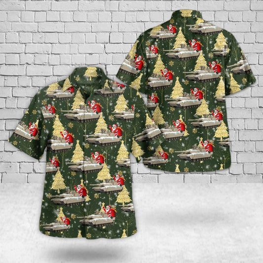 US Army M1 Abrams Tank Christmas Hawaiian Shirt