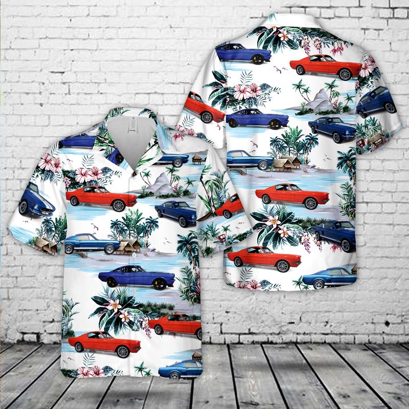 1965 Ford Mustang Fastback Hawaiian Shirt