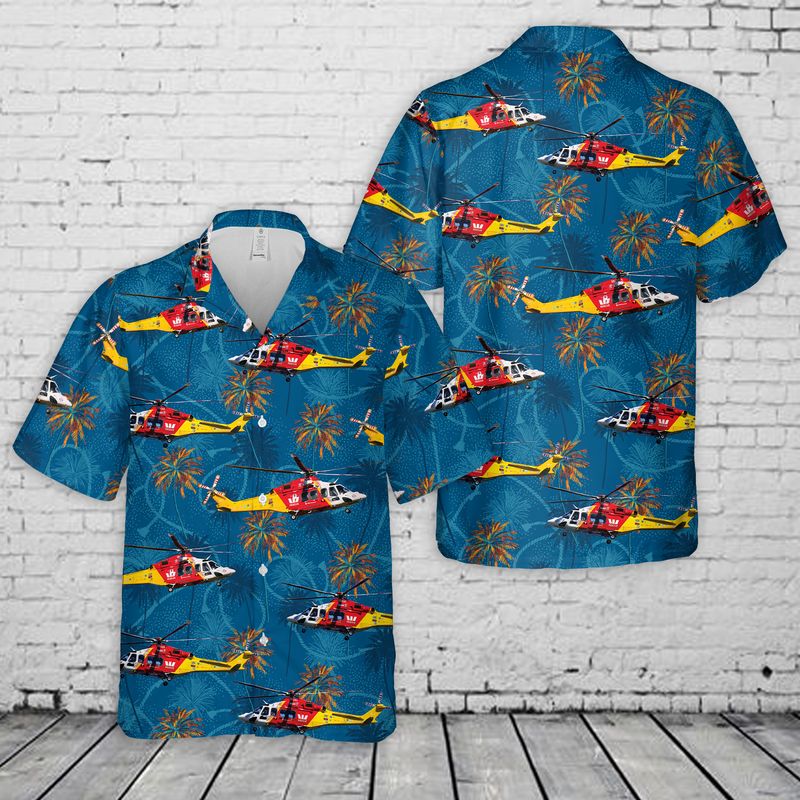 Australian Westpac Lifesaver Rescue Helicopter Service AgustaWestland AW139 Hawaiian Shirt