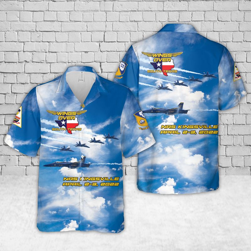 US Navy Blue Angels Wings Over South Texas Air Show Hawaiian Shirt