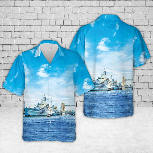 Royal Navy HMS Belfast Museum Ship Hawaiian Shirt