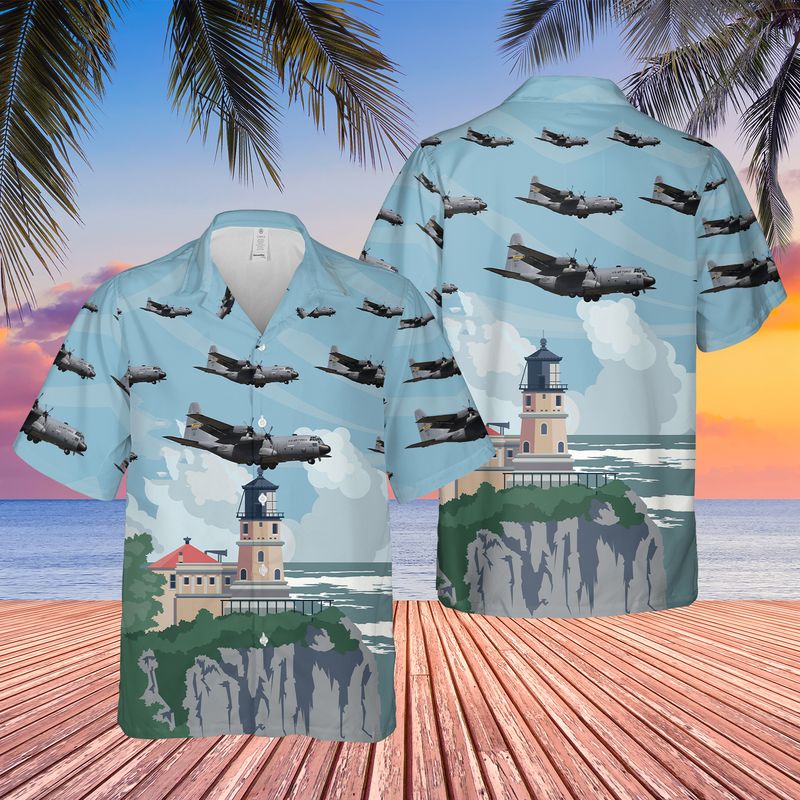 USAF Minnesota Air National Guard 133rd Airlift Wing Lockheed C-130H Hercules Hawaiian Shirt