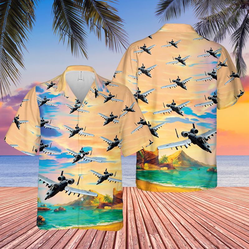 US Air Force Fairchild Republic A-10 Thunderbolt II Hawaiian Shirt