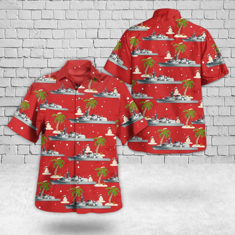 Royal Canadian Navy HMCS Calgary (FFH 335) Christmas Hawaiian Shirt