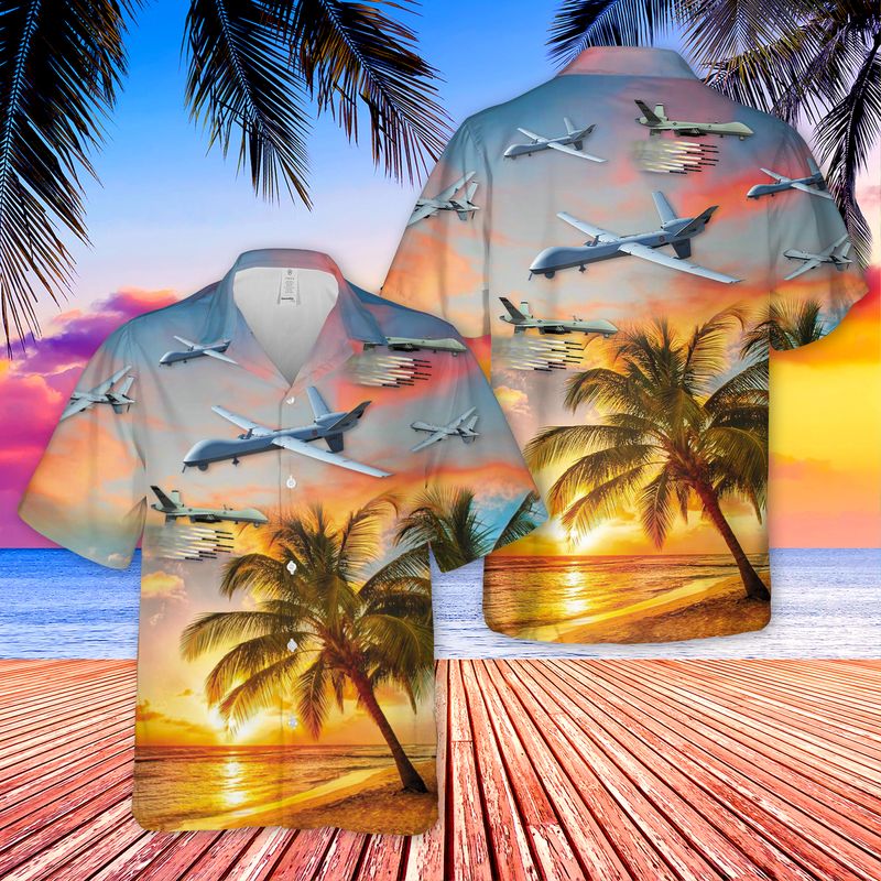 US Air Force General Atomics MQ-9 Reaper Hawaiian Shirt