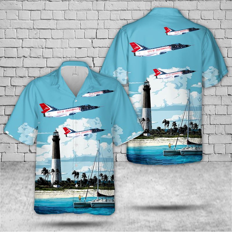 US Air Force F-106A Delta Dart City of Jacksonville Florida Air National Guard Hawaiian Shirt