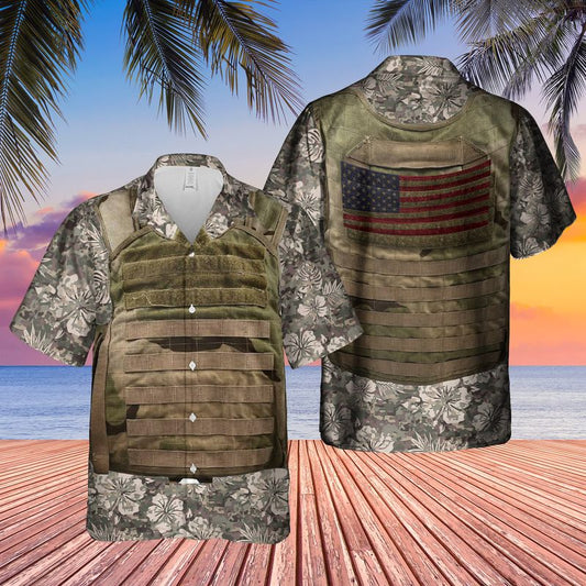 US Army Tactical Vest Hawaiian Shirt