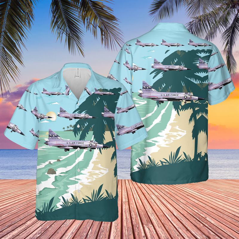 USAF California Air National Guard 196th Fighter Interceptor Squadron F-102A Delta Dagger Hawaiian Shirt