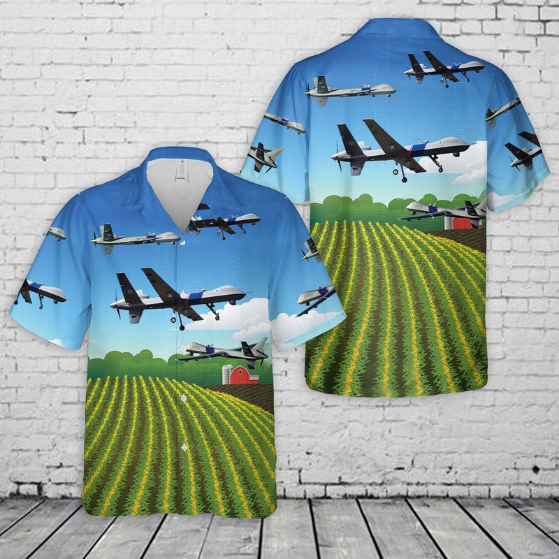 Iowa Air National Guard 132nd Wing MQ-9 Reaper Hawaiian Shirt