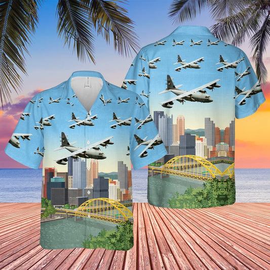 USAF Pennsylvania Air National Guard 193rd Special Operations Squadron EC-130J Commando Solo Hawaiian Shirt