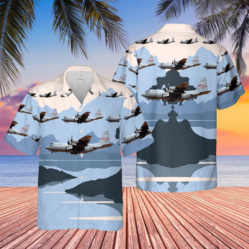 USAF Georgia Air National Guard 165th Airlift Wing C-130 Hercules Hawaiian Shirt