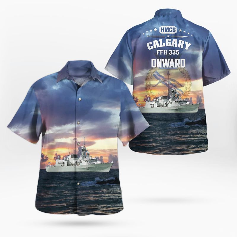 Royal Canadian Navy HMCS Calgary (FFH 335) Halifax-class frigate Hawaiian Shirt