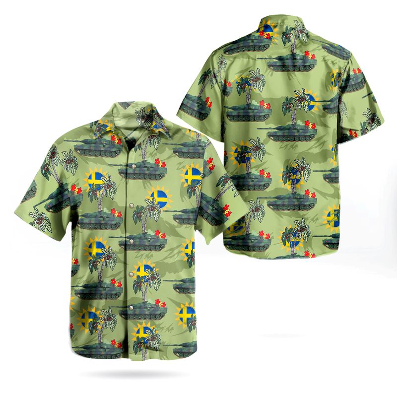 Swedish Army Stridsvagn 122 Tank Hawaiian Shirt