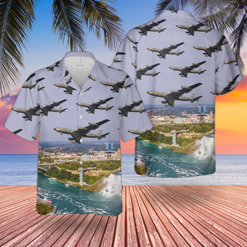 US Air Force 914th Air Refueling Wing Boeing KC-135R Stratotanker Hawaiian Shirt