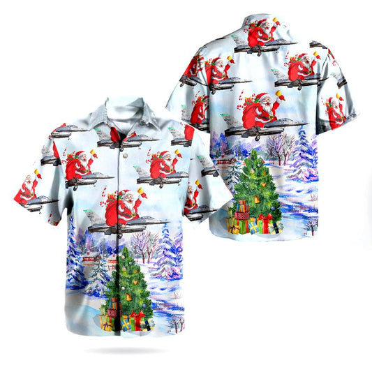 Santa Claus Ohio Air National Guard 121st Air Refueling Wing Boeing KC-135R Stratotanker Hawaiian Shirt