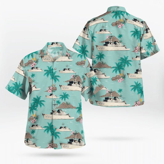 Belgian Navy Bellis (M916) Tripartite-class minehunter Hawaiian Shirt