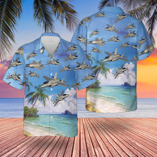 US Air Force Lockheed Martin F-35 Lightning II Hawaiian Shirt