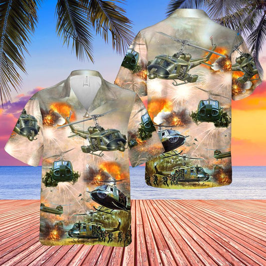 United States Army Huey Helicopter Hawaiian Shirt