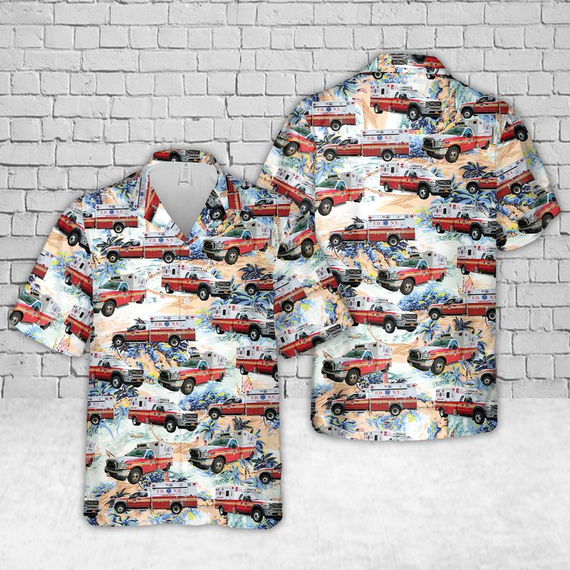 New York City Fire Department Bureau of EMS Hawaiian Shirt