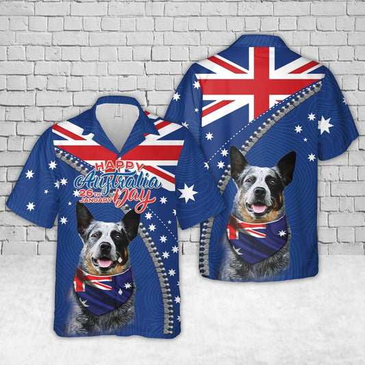 Blue Heeler (Australian Cattle Dog) Australia Day Hawaiian Shirt