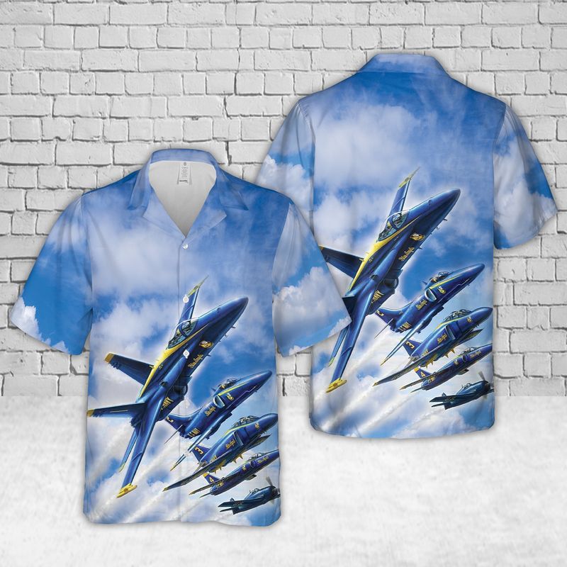US Navy Blue Angels Show Hawaiian Shirt