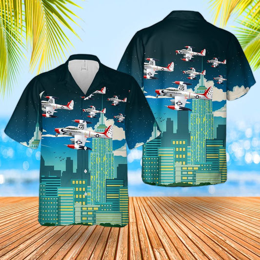 US Air Force Thunderbirds Republic F-84G Thunderjet Hawaiian Shirt