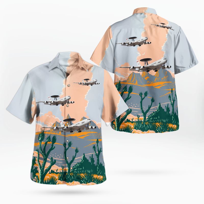 US Air Force E-3 AWACS Hawaiian Shirt