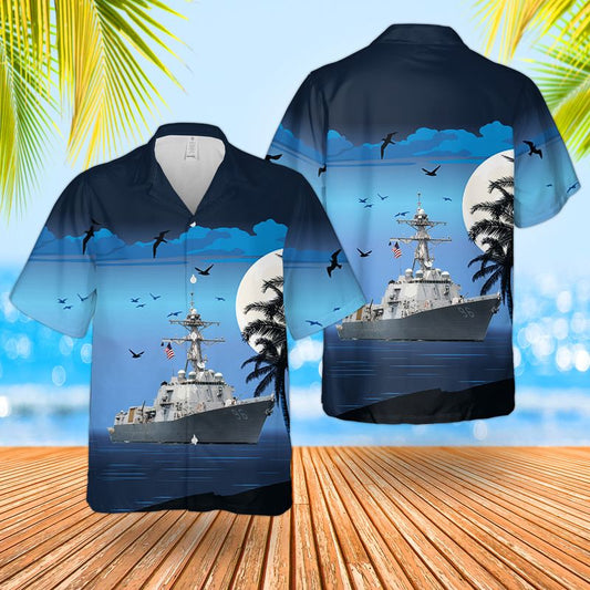 US Navy USS Bainbridge DDG-96 Destroyer Hawaiian Shirt