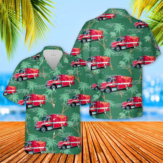 Florida Alachua County Fire Rescue Ambulance EMS Hawaiian Shirt