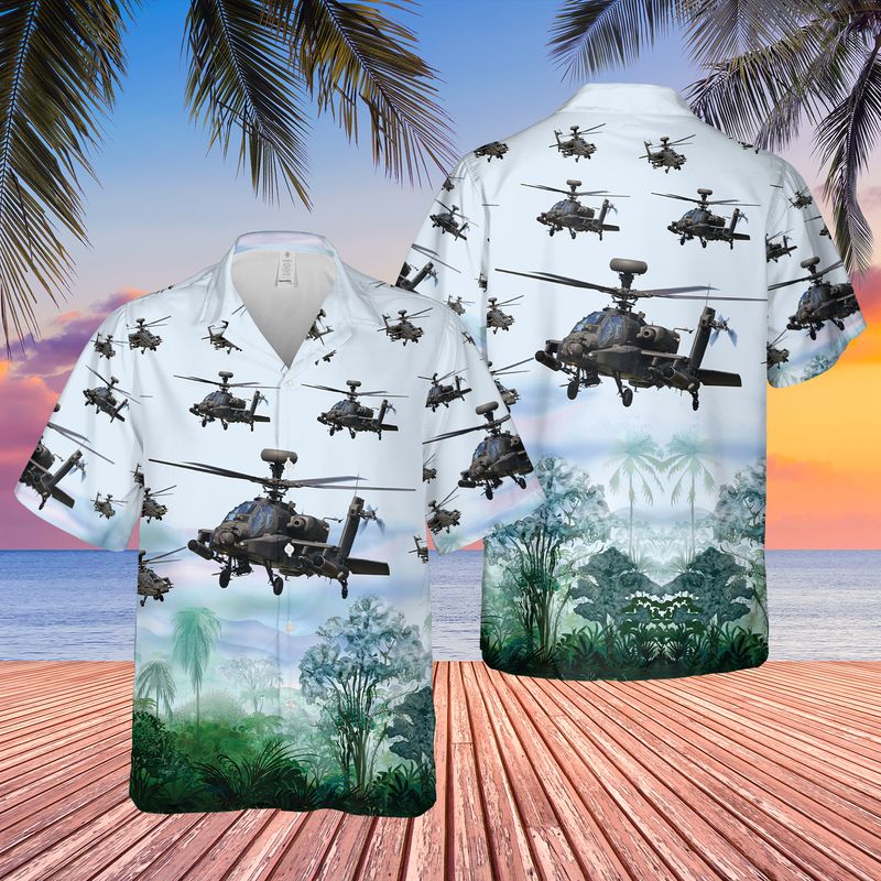 US Army Boeing AH-64 Apache Hawaiian Shirt