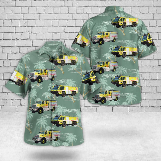 Lee County Florida Southwest Florida International Airport Fire Department Christmas Hawaiian Shirt