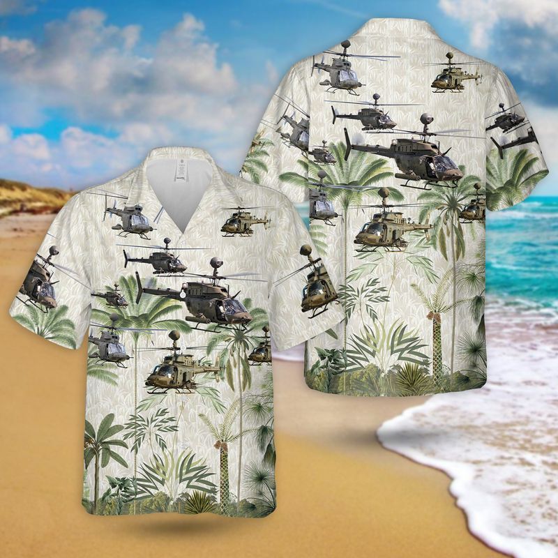 Croatian Air Force Bell OH-58D Kiowa Warrior 324 Attack Helicopter Hawaiian Shirt