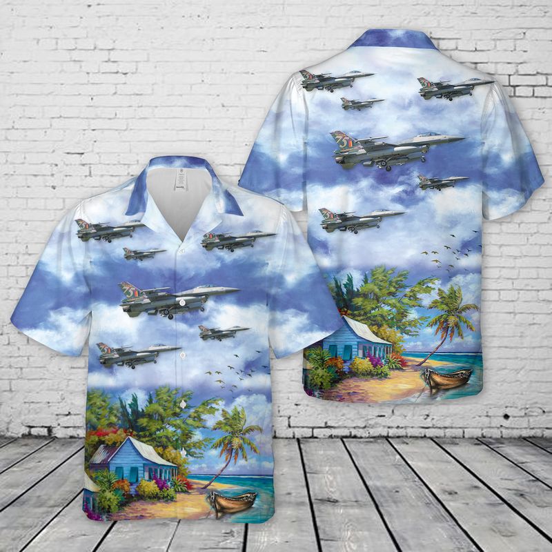 Belgium Air Force General Dynamics F-16AM Fighting Falcon Hawaiian Shirt