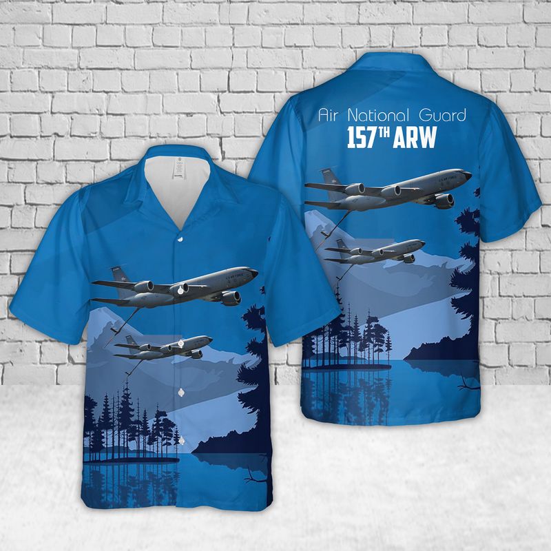 USAF New Hampshire ANG 157th ARW KC-135R New Hampshire Air National Guard Hawaiian Shirt