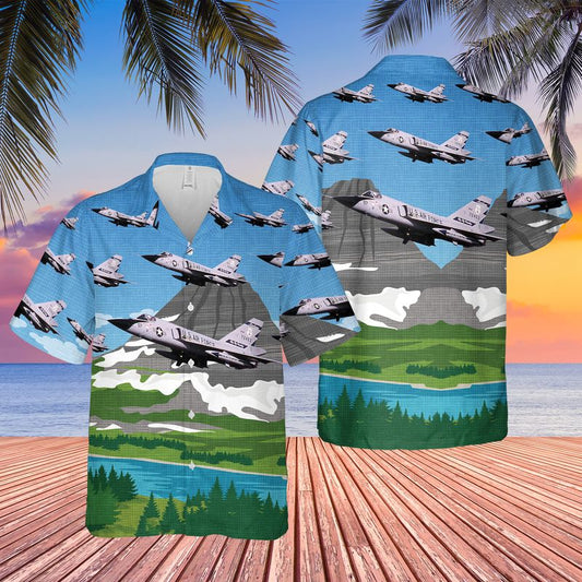 USAF Convair F-106 Delta Dart 186th Fighter Interceptor Squadron Montana Air National Guard Hawaiian Shirt