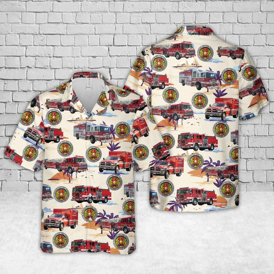 US California Los Angeles Fire Department Hawaiian Shirt