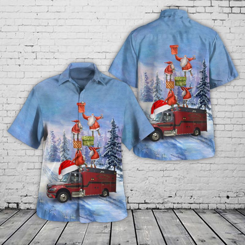 Hollywood Fire Department, Hollywood, FLorida Christmas Hawaiian Shirt