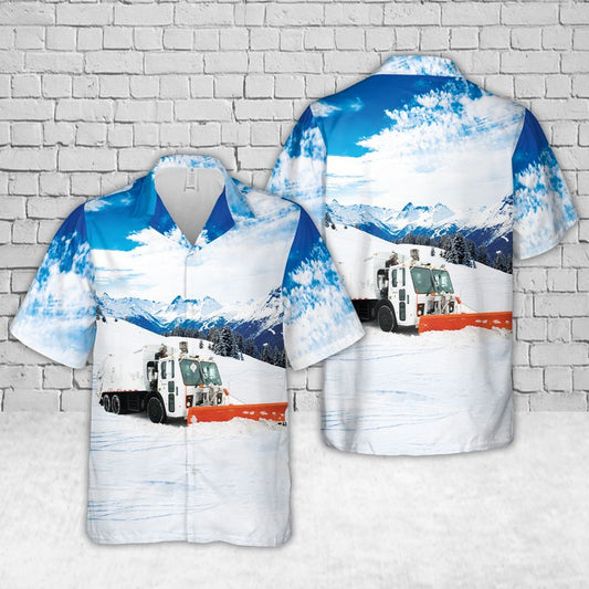 Garbage Truck Snow Plow Hawaiian Shirt