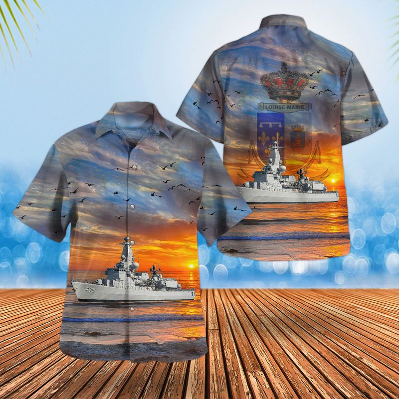 Belgian Navy Louise-Marie (F931) Karel Doorman-class frigate Hawaiian Shirt