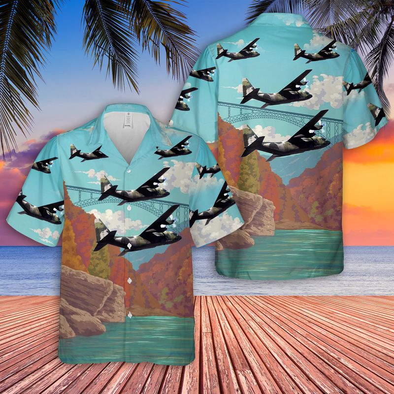 USAF West Virginia Air National Guard 130th Airlift Wing C-130H Hercules (s-n 88-1307) Hawaiian Shirt