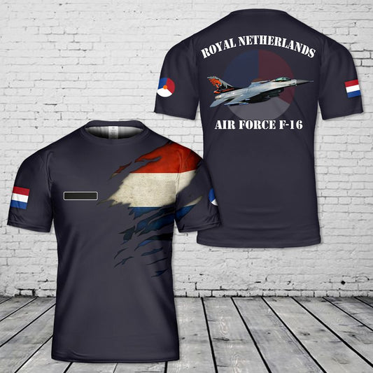 Custom Name Royal Netherlands Air Force F-16 3D T-shirt