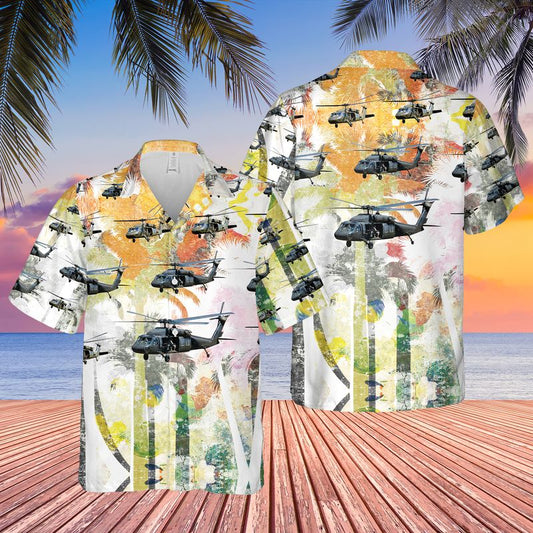 US Army Sikorsky UH-60 Black Hawk Helicopter Hawaiian Shirt