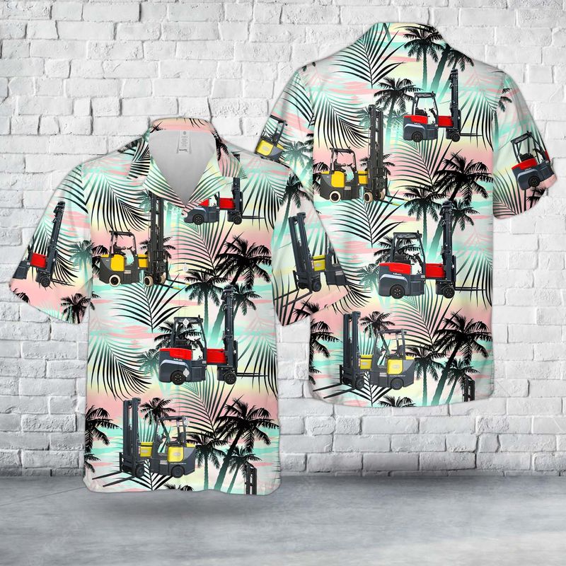 Articulated Counterbalance Trucks Forklift Hawaiian Shirt