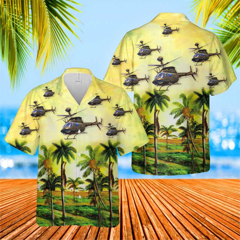 US Army Bell OH-58 Kiowa Hawaiian Shirt