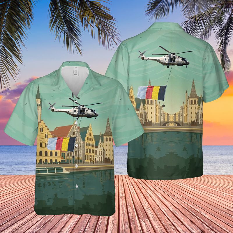 Belgium, Belgian Navy NH Industries NH-90NFH Hawaiian Shirt