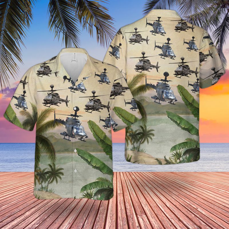 US Army Bell OH-58 Kiowa Hawaiian Shirt